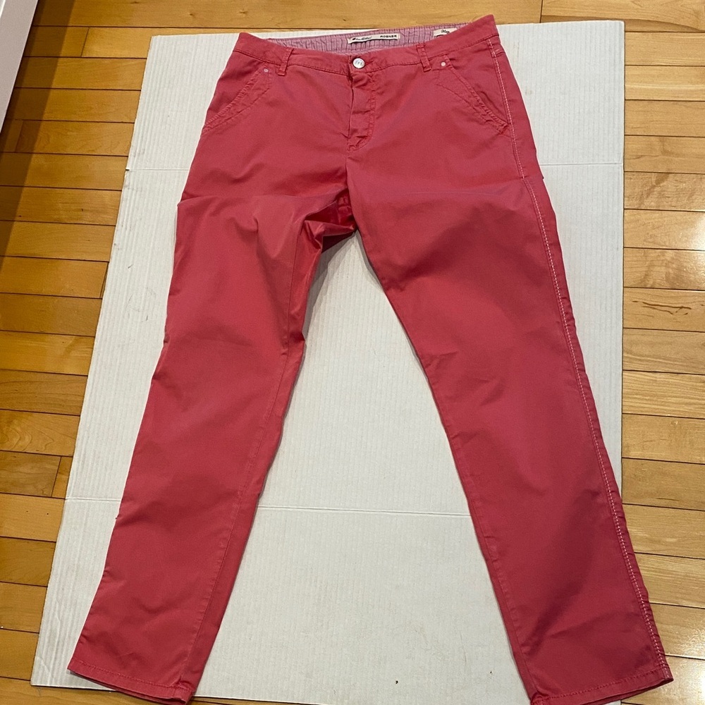 ROSNER from the heart May bright coral pink  cotton mix Chino Pants Size 4 - Picture 2 of 14